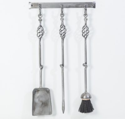 3 Tool Cage Top & Knotted Stem Companion Set (Wall Hanging) Height 590mm; Polished & Lacquered
